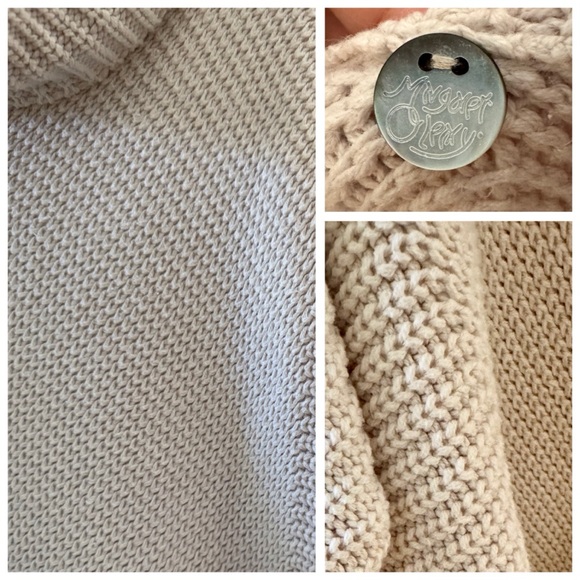 Margaret O’Leary Chunky Knit Cowl Neck Poncho Sweater, Short Sleeves sz. S - Picture 13 of 17